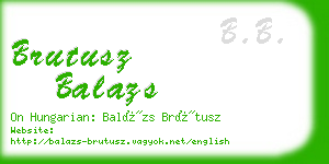 brutusz balazs business card